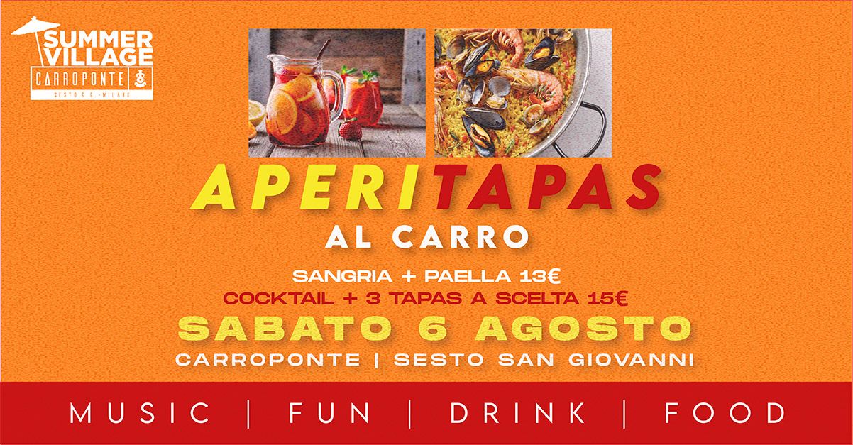Aperitapas Carroponte sabato 6 agosto Sesto San Giovanni Milano