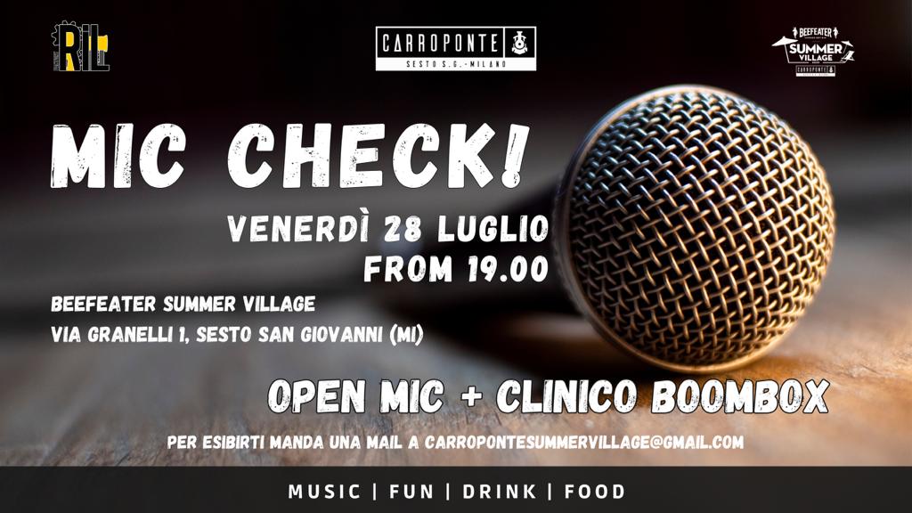 Mic Check 28 luglio 2023 Carroponte Sesto San Giovanni Milano