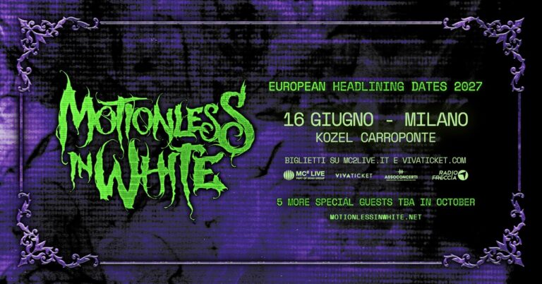 motionless in white 16 giugno 2027 Kozel Carroponte milano